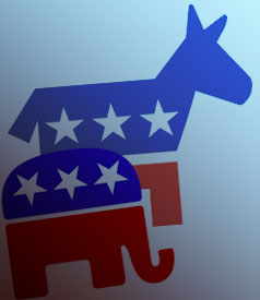 donkey and elephant political stickers