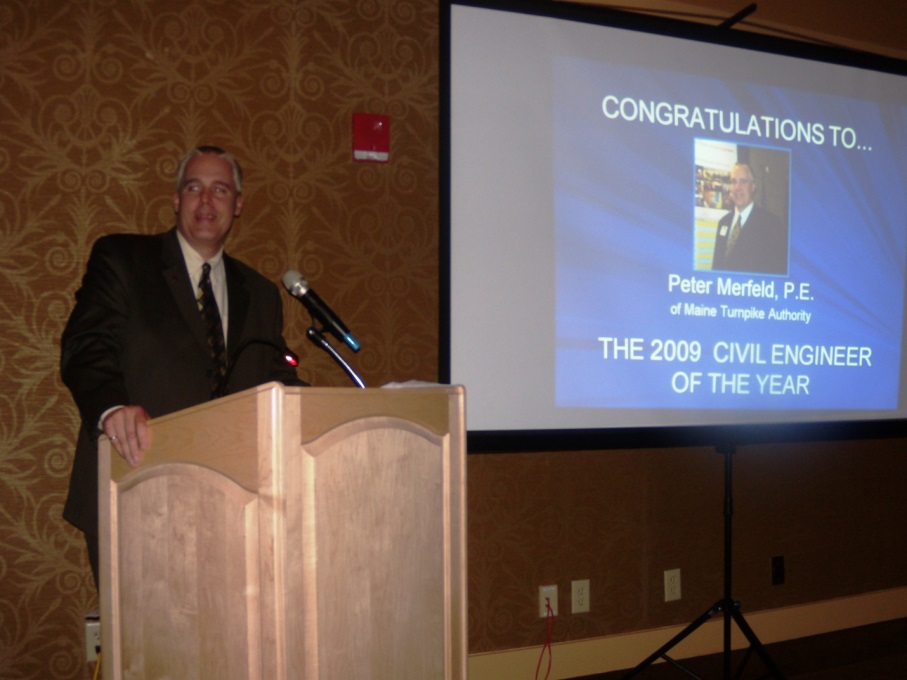 Peter Merfeld winning 2009 civil engineer of the year