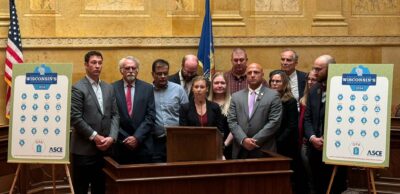 Members of the ASCE Wisconsin Section present the 2024 Report Card for Wisconsin’s Infrastructure